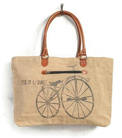 Canvas Bicycle Tote Bag