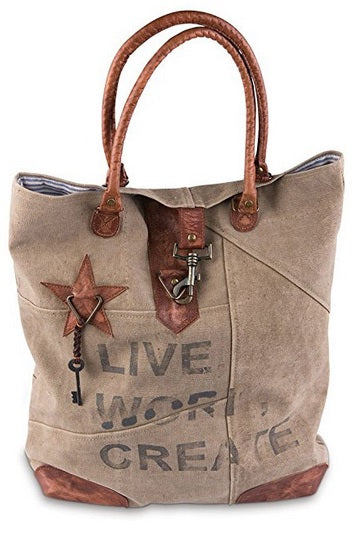 Canvas Live Work Create Tote Bag