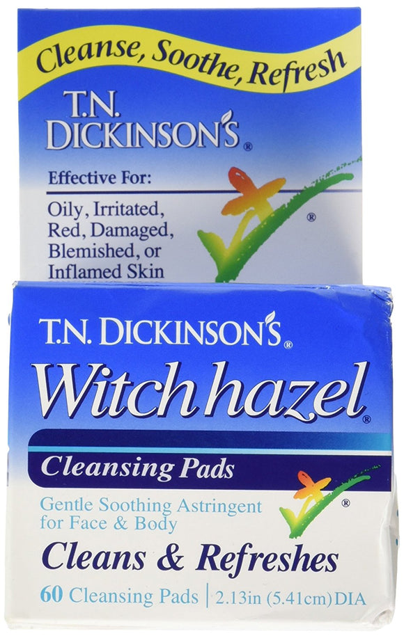 Dickinson Brands Hazelet Witch Hazel Pad, 60 Count, (Pack of 2)
